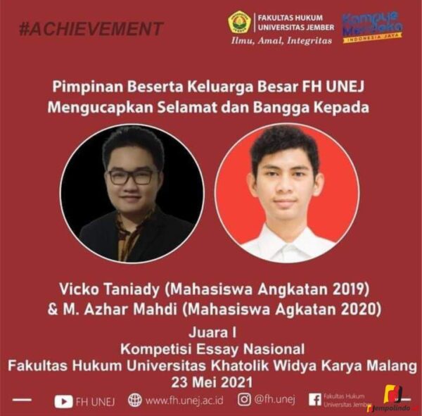 DedPutra Jember Raih Juara I Lomba Essay Putra Jember Raih Juara I Lomba Essay