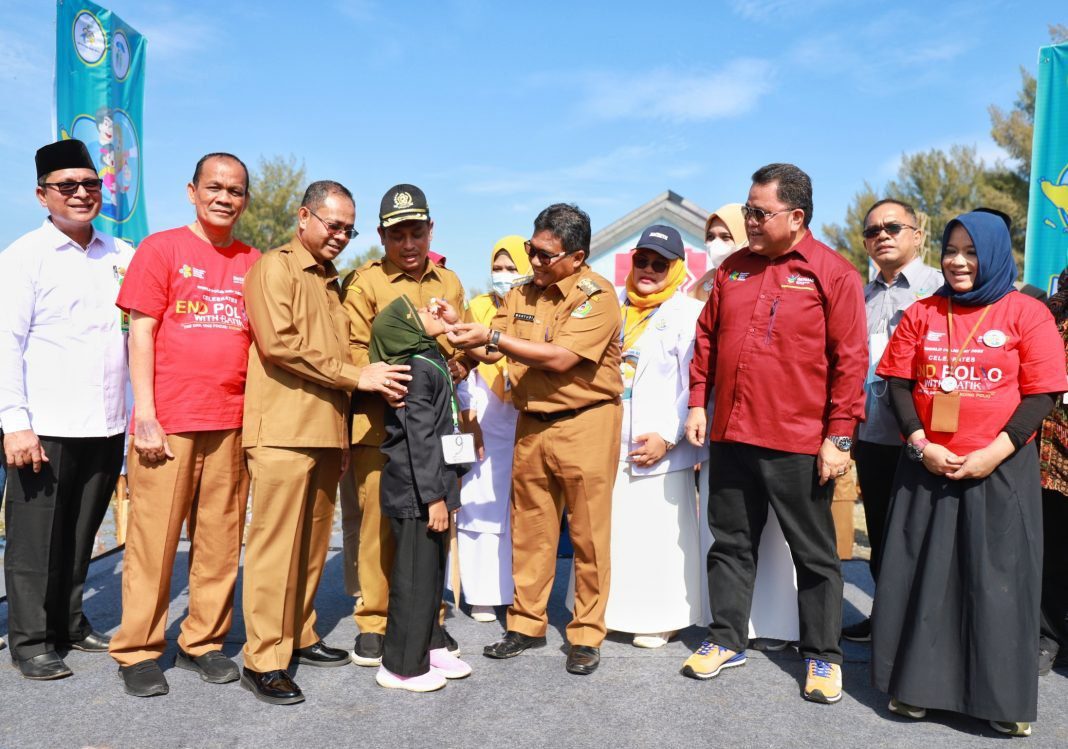 Atasi KLB Polio, 1000 Pesilat Cilik Jadi Awalan Imunisasi Massal di Kabupaten Pidie jempolindo, pidie, sigli, imunisasi, klb, polio, 1000 pesilat cilik