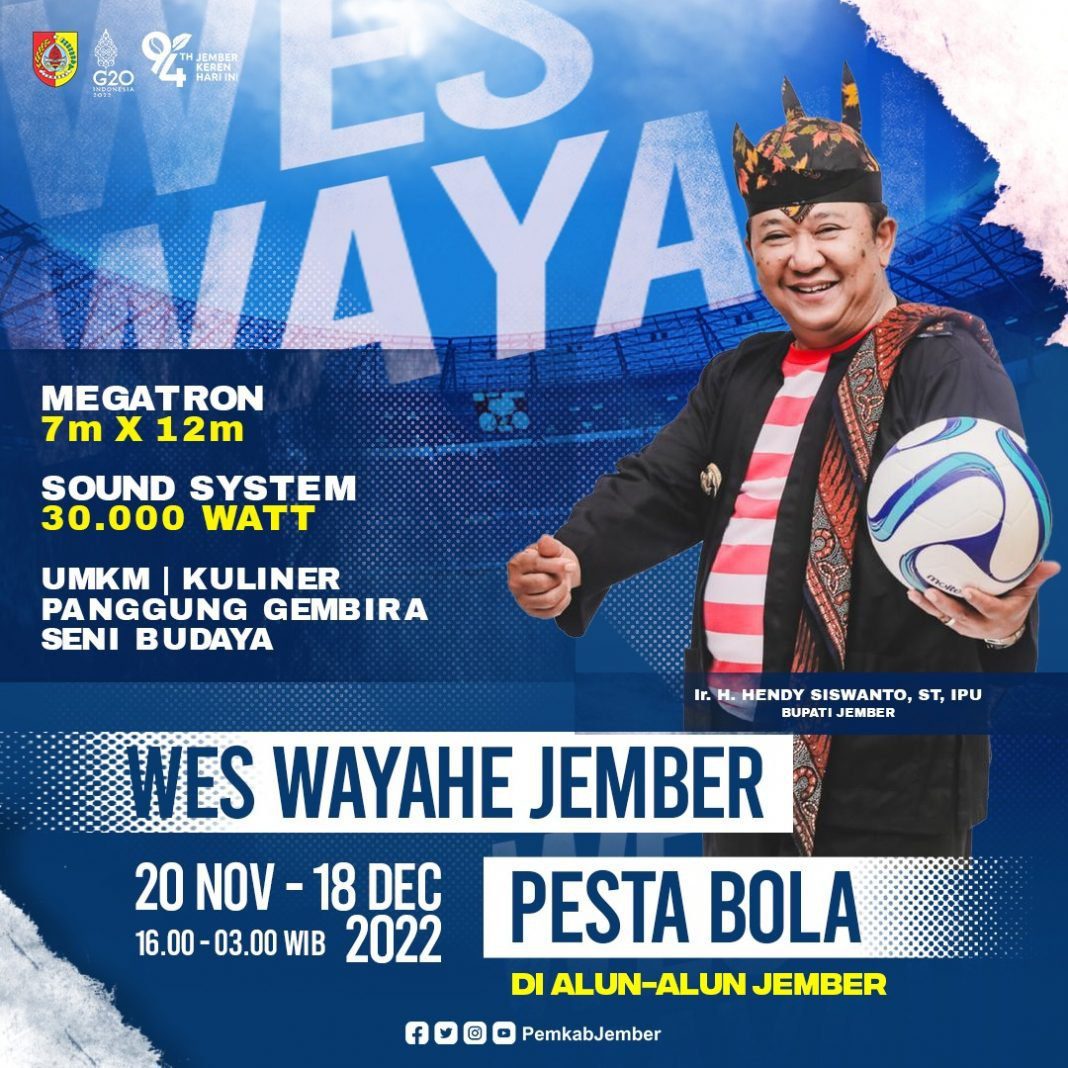 Jember Pesta Bola jempolindo, jember, nonton, piala dunia, alun-alun jember