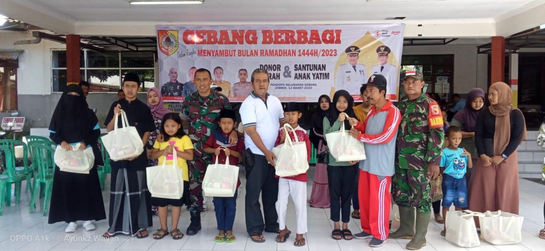 Sambut Ramadhan, Kelurahan Gebang Beri Santunan Anak Yatim dan Donor Darah Jempolindo, jember, kelurahan gebang, santunan anak yatim, donor darah