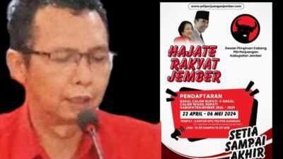 PDIP Jember Buka Pendaftaran Bacabup dan Bacawabup, Belum Ada Kader Internal